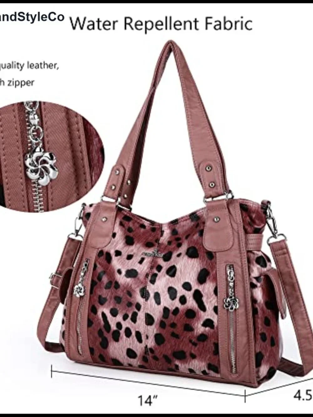 Washed Vegan Leather Top-Handle Hobo Purse Roomy Shoulder Crossbody Tote Bag